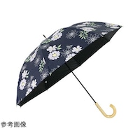 ミクニ MKN 黒コーティング傘 50cm手開き 水彩フラワー ネイビー S1517904