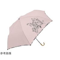 ミクニ MKN 55cm耐風楽ミニ傘 チェックパイピングと猫 ピンク A2114306