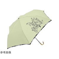 ミクニ MKN 55cm耐風楽ミニ傘 チェックパイピングと猫 グリーン A2114310
