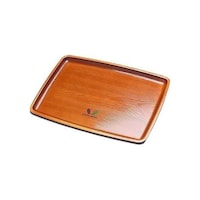 アズワン 花光 長銘杢 リーフ トレー 36cm