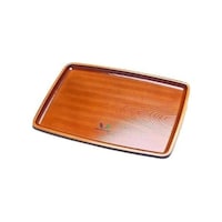 アズワン 花光 長銘杢 リーフ トレー 42cm
