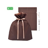 アズワン 【20枚】梨地リボン付きギフトバッグ ブラウン 17×28(18)×底マチ8cm 61759831