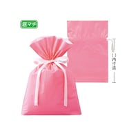 アズワン 【20枚】梨地リボン付きギフトバッグ ピンク 17×28(18)×底マチ8cm 61759821