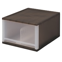 サンコープラスチック 収納ケース 引出し Brio A4 深型1段ケース 幅27×奥行34.7×高さ18.5cm ブラウン