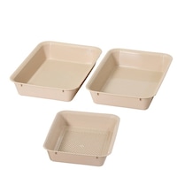 パール金属 ザル トレー 3点セット 角型 クックサイド ※4個以上から注文可能(販売価格は1個単位の価格)