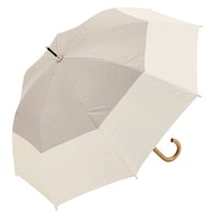 小川 長傘 centelleo 晴雨兼用 バイカラー パラソル 手開き式 50cm グレージュ