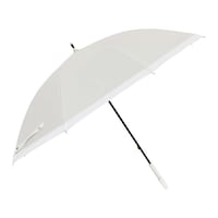 小川 長傘 晴雨兼用 LINEDROPS グログランリボン 50cm 手開き式 ホワイト 長傘