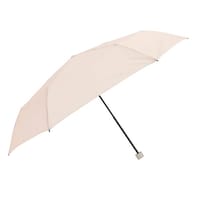 小川 雨傘 折りたたみ傘 LINEDROPS ピンドット カフス 55cm 手開き式 ピンクベージュ