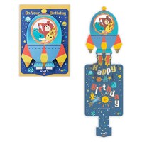 ホールマーク お誕生祝カード立体ロケットひっぱるバースデー 1セット(6枚入)