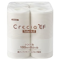 日本製紙クレシア 日本製紙クレシア クレシアEF トイレットロール 100m シングル 8ロール 1梱(8パック入)