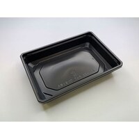 アクタ 弁当容器 ワン折 1合A 黒 底 アクタ×8