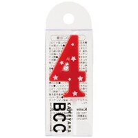 カメヤマ ナンバーキャンドル スター 4番 レッド カメヤマ×12