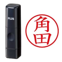 プラス 印鑑 ネーム印 ネームキューブ ブラック 角田 (かくた) はんこ 浸透印