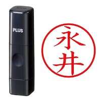 プラス 印鑑 ネーム印 ネームキューブ ブラック 永井 (ながい) はんこ 浸透印