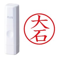 プラス 印鑑 ネーム印 ネームキューブ ホワイト 大石 (おおいし) はんこ 浸透印