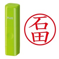 プラス 印鑑 ネーム印 ネームキューブ グリーン 石田 (いしだ) はんこ 浸透印