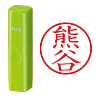 プラス 印鑑 ネーム印 ネームキューブ グリーン 熊谷 (くまがい) はんこ 浸透印