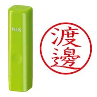 プラス 印鑑 ネーム印 ネームキューブ グリーン 渡邊 (わたなべ) はんこ 浸透印