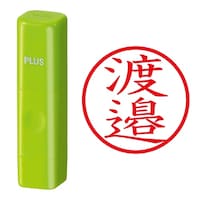 プラス 印鑑 ネーム印 ネームキューブ グリーン 渡邉 (わたなべ) はんこ 浸透印