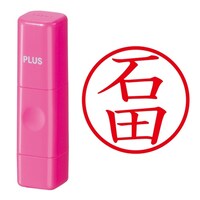 プラス 印鑑 ネーム印 ネームキューブ ピンク 石田 (いしだ) はんこ 浸透印