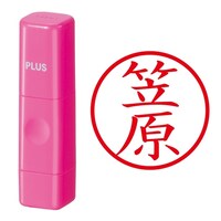 プラス 印鑑 ネーム印 ネームキューブ ピンク 笠原 (かさはら) はんこ 浸透印