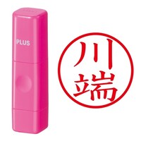 プラス 印鑑 ネーム印 ネームキューブ ピンク 川端 (かわばた) はんこ 浸透印