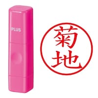 プラス 印鑑 ネーム印 ネームキューブ ピンク 菊地 (きくち) はんこ 浸透印