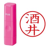 プラス 印鑑 ネーム印 ネームキューブ ピンク 酒井 (さかい) はんこ 浸透印