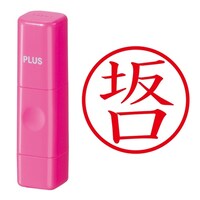 プラス 印鑑 ネーム印 ネームキューブ ピンク 坂口 (さかぐち) はんこ 浸透印