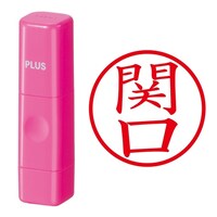 プラス 印鑑 ネーム印 ネームキューブ ピンク 関口 (せきぐち) はんこ 浸透印