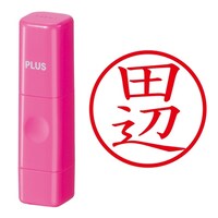 プラス 印鑑 ネーム印 ネームキューブ ピンク 田辺 (たなべ) はんこ 浸透印
