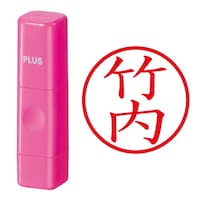 プラス 印鑑 ネーム印 ネームキューブ ピンク 竹内 (たけうち) はんこ 浸透印
