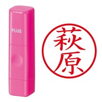 プラス 印鑑 ネーム印 ネームキューブ ピンク 萩原 (はぎわら) はんこ 浸透印