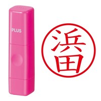 プラス 印鑑 ネーム印 ネームキューブ ピンク 浜田 (はまだ) はんこ 浸透印