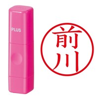 プラス 印鑑 ネーム印 ネームキューブ ピンク 前川 (まえかわ) はんこ 浸透印