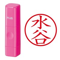 プラス 印鑑 ネーム印 ネームキューブ ピンク 水谷 (みずたに) はんこ 浸透印