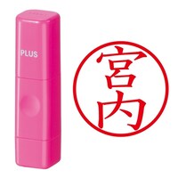 プラス 印鑑 ネーム印 ネームキューブ ピンク 宮内 (みやうち) はんこ 浸透印