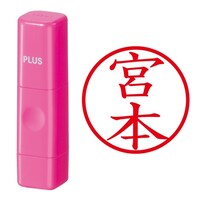 プラス 印鑑 ネーム印 ネームキューブ ピンク 宮本 (みやもと) はんこ 浸透印