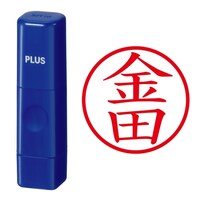 プラス 印鑑 ネーム印 ネームキューブ ブルー 金田 (かねだ) はんこ 浸透印