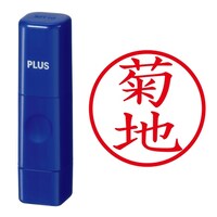 プラス 印鑑 ネーム印 ネームキューブ ブルー 菊地 (きくち) はんこ 浸透印