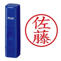 プラス 印鑑 ネーム印 ネームキューブ ブルー 佐藤 (さとう) はんこ 浸透印