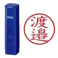 プラス 印鑑 ネーム印 ネームキューブ ブルー 渡邉 (わたなべ) はんこ 浸透印
