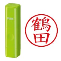 プラス 印鑑 ネーム印 ネームキューブ グリーン 鶴田 (つるた) はんこ 浸透印