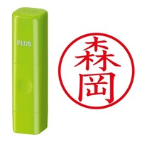 プラス 印鑑 ネーム印 ネームキューブ グリーン 森岡 (もりおか) はんこ 浸透印
