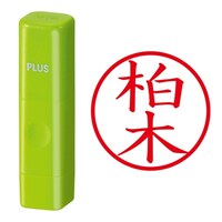 プラス 印鑑 ネーム印 ネームキューブ グリーン 柏木 (かしわぎ) はんこ 浸透印