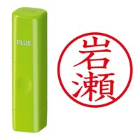 プラス 印鑑 ネーム印 ネームキューブ グリーン 岩瀬 (いわせ) はんこ 浸透印