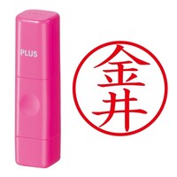 プラス 印鑑 ネーム印 ネームキューブ ピンク 金井 (かない) はんこ 浸透印
