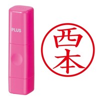 プラス 印鑑 ネーム印 ネームキューブ ピンク 西本 (にしもと) はんこ 浸透印