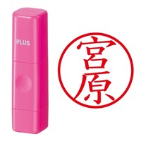 プラス 印鑑 ネーム印 ネームキューブ ピンク 宮原 (みやはら) はんこ 浸透印