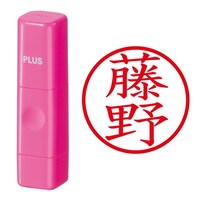 プラス 印鑑 ネーム印 ネームキューブ ピンク 藤野 (ふじの) はんこ 浸透印